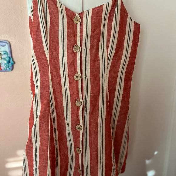 Urban Outfitters Ladder Striped Linen Mini Dress size S-p - Picture 9 of 14